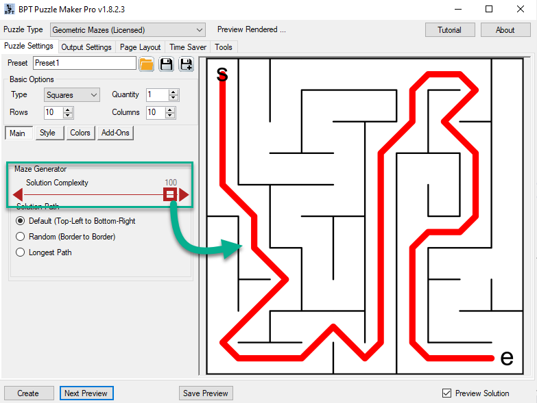 How do I use the different Maze Generator options for Puzzle Maker Pro